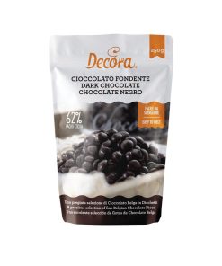 CIOCCOLATO FONDENTE 62% IN DISCHETTI DECORA 250 GR